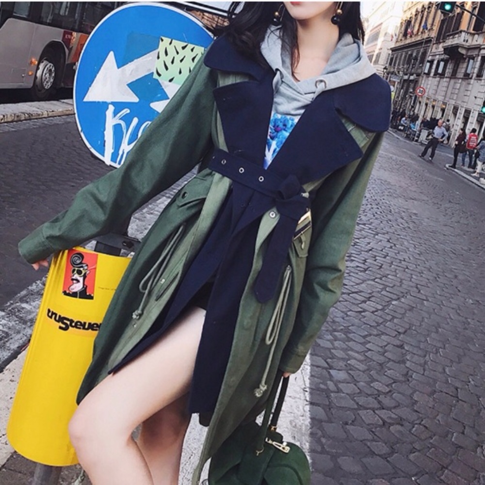 Layered trench coat